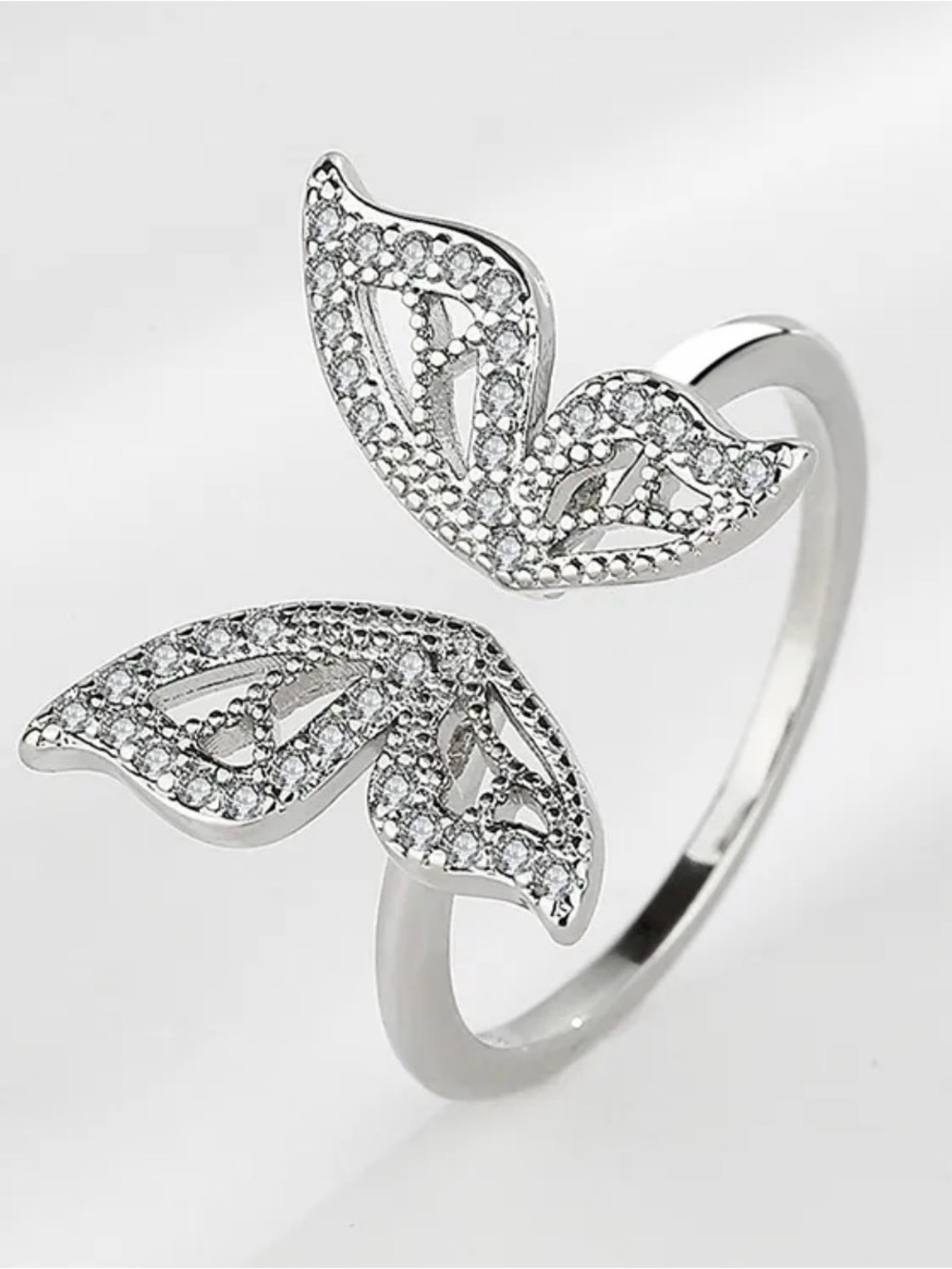 Delicate Butterfly Open Ring in Silver